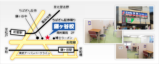 エルヴェ学院　鎌ヶ谷校　アクセスマップ（地図）